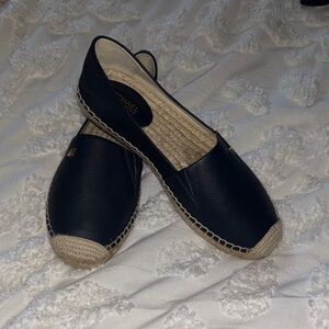 Michael Kors Black Leather Espadrilles
